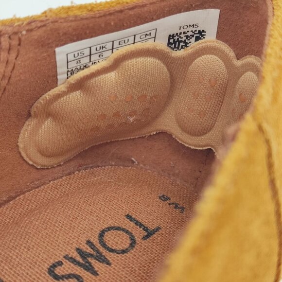 Toms Women's Julie Yellow Suede Flat Shoes Size 8 - Picture 8 of 8